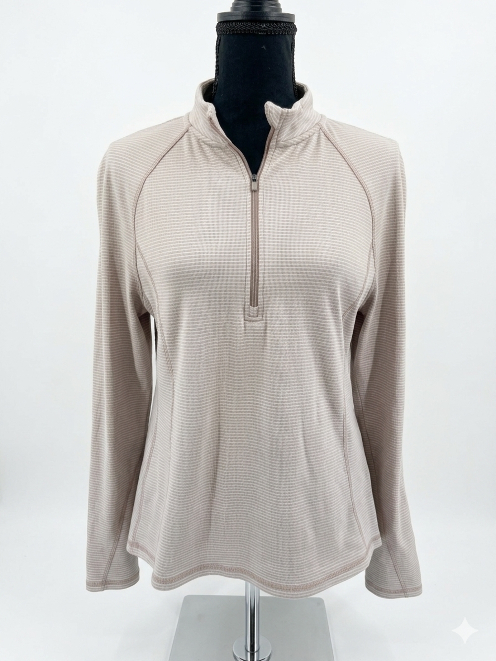 Women’s Light Beige Half-Zip Performance Top